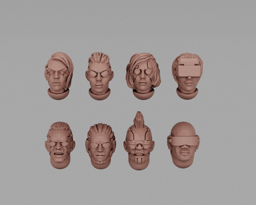 Cyberpunk Characters | Human Infantry Heads