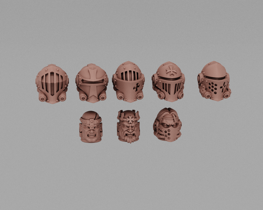 Gothic Crusader Heavy Armor Helmets