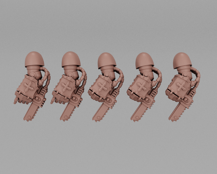 Gothic Crusader Heavy Armor Saw Fists