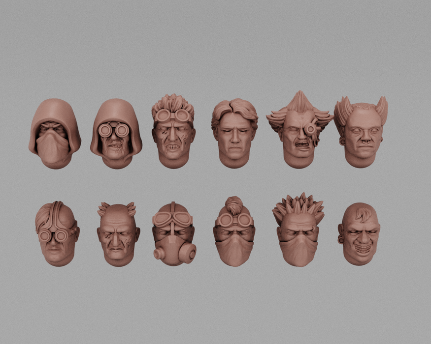 Hive Gangers Male | Human Infantry Heads