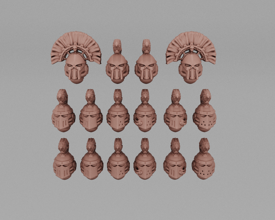 Legion of Iron Myrmidon Helmets