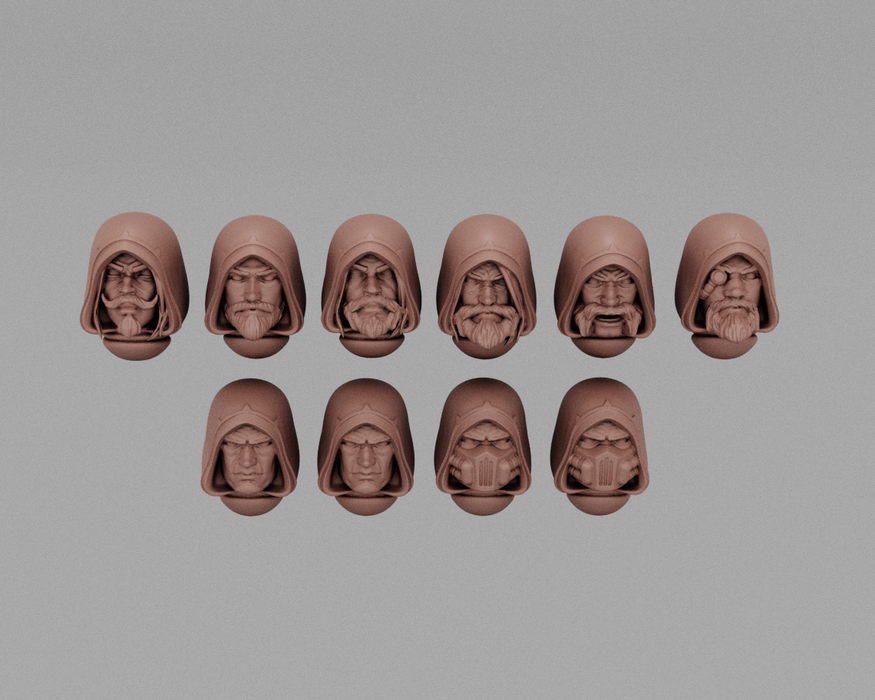 Space Knight Hooded Heads