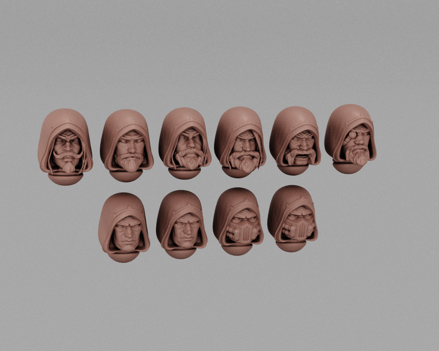 Space Knight Hooded Heads