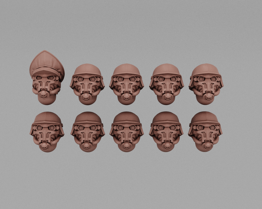 Sci-Fi Trench Troopers | Human Infantry Heads