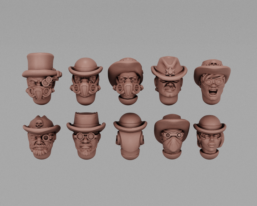 Space Western | Human Infantry Heads