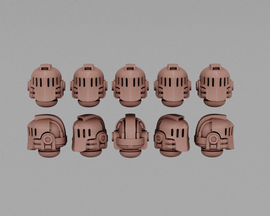 Armored Heads for Aggressive Gravity Knights - Resin Munitorum